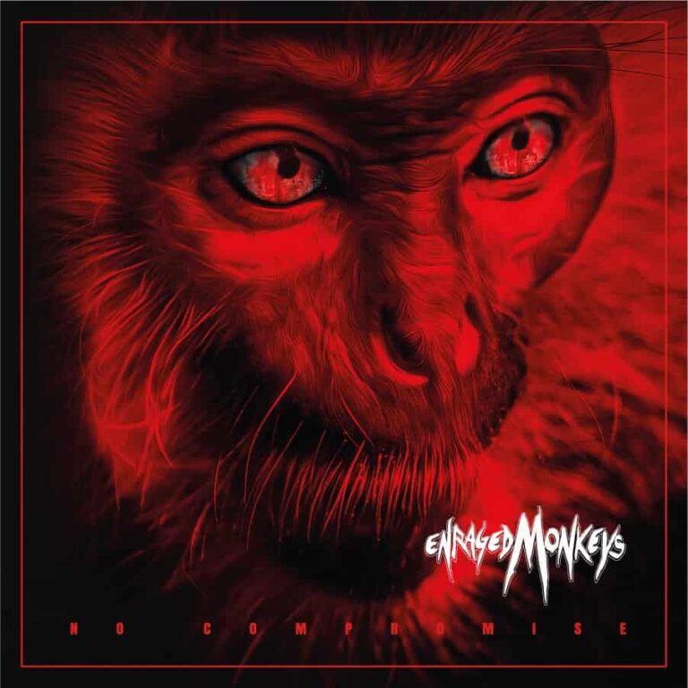 Das Cover des Albums "No Compromise" von Enraged Monkeys, das die Themen Selbstermächtigung und gesellschaftliche Kritik thematisiert.