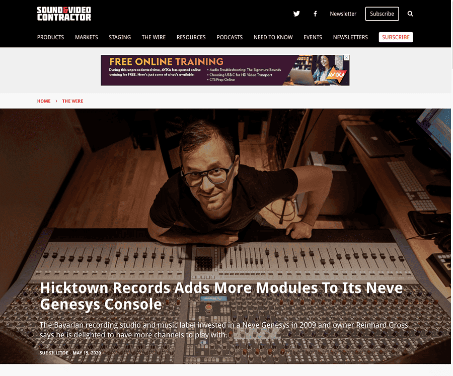 Neve Interview Reinhard Gross