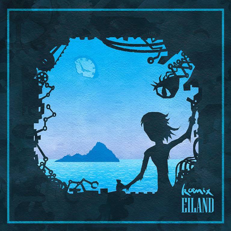 Das Cover des Albums "Eiland" von Koenix, das eine einzigartige Mischung aus Folk-Rock, Ska-Punk und Folktronica bietet.